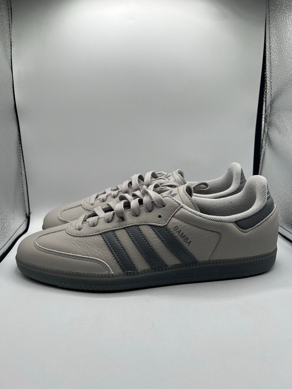 adidas Samba Athletic Shoes in Light Gray and Dark Gray